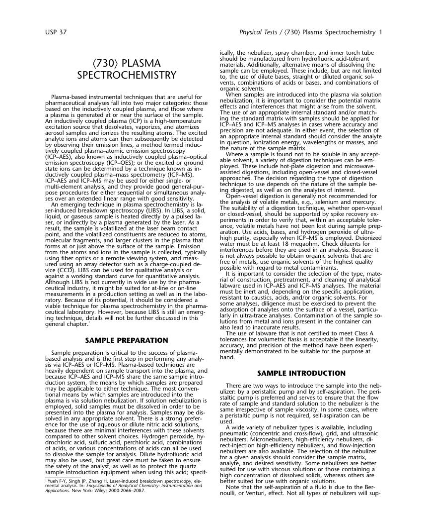 USP General Chapter 730